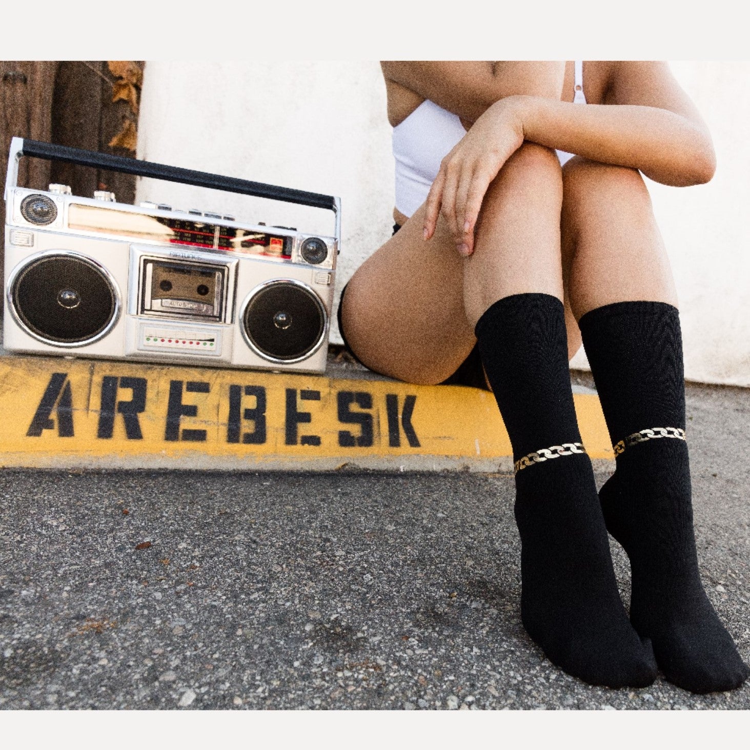 Arebesk Classic Man Grip Socks - Black (Barre / Pilates)