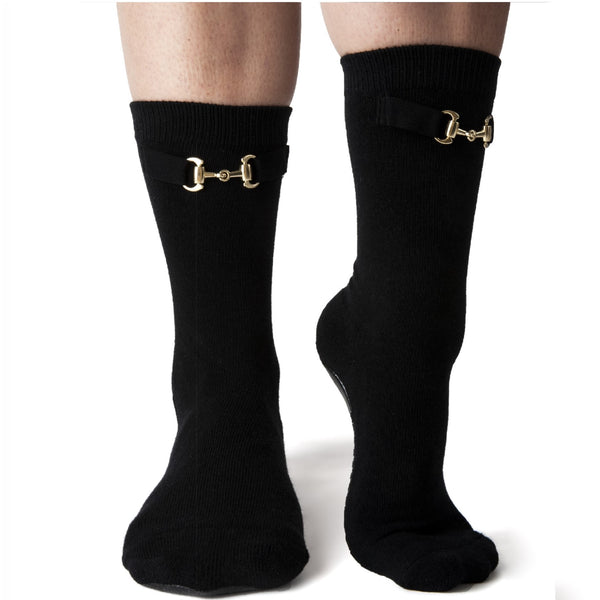 Arebesk Horsebit - Black Crew Grip Socks