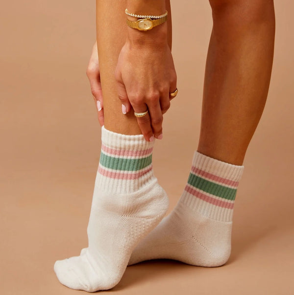 club Martyn retro crew sage grip socks