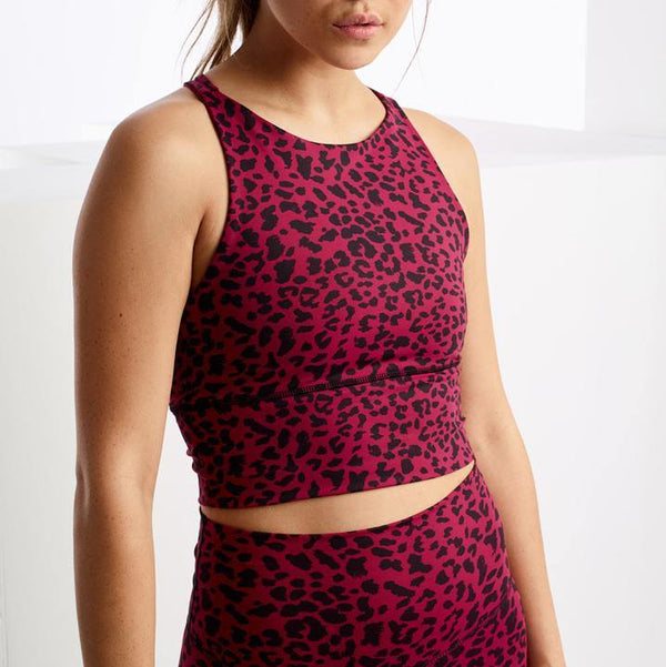 DYI Elevate Racer Crimson Leopard Bra