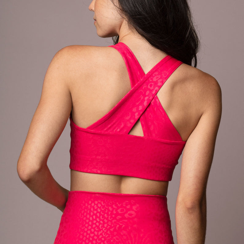 Embossed Cherry Ruby Crop Top - Emily Hsu - simplyWORKOUT – SIMPLYWORKOUT