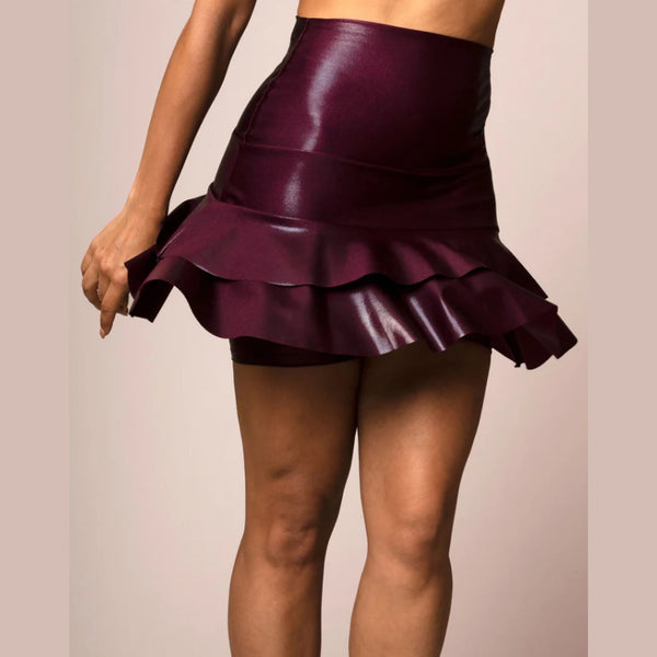 emily hsu samba shimmer skirt bordeaux 