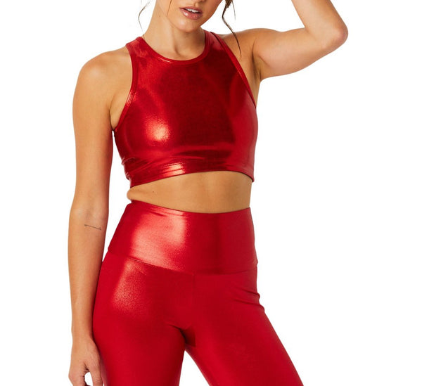 goldsheep metallic festive red crop bra