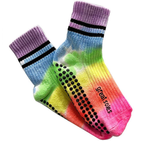 Avery Tie-Dye Neon Multi Grip Socks