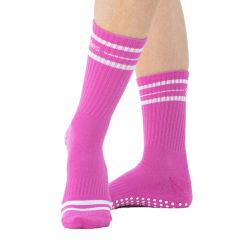 Jess Crew Grip Sock (Barre/Pilates/Yoga) - Rhinestone Stud - Great