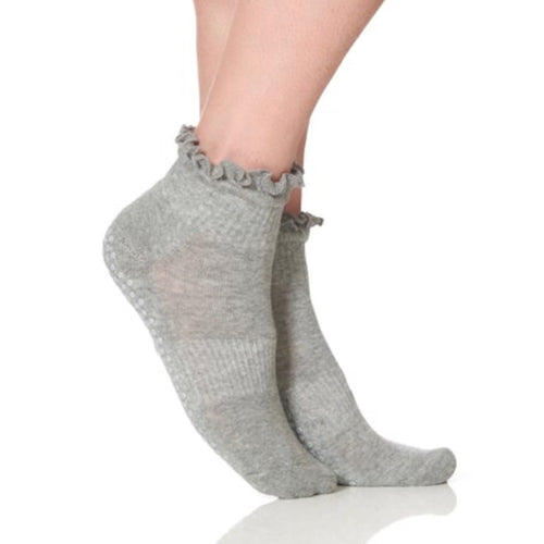 Lucky Honey The Ruffle Grip Sock Grey