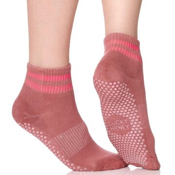 lucky honey The Boyfriend - Mauve Grip Sock