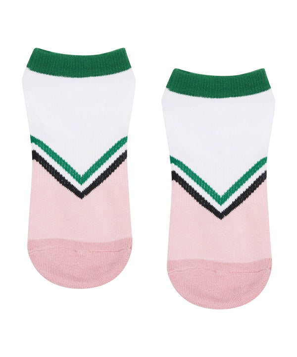 Moveactive Classic Low Rise Grip Socks Green White & Pink