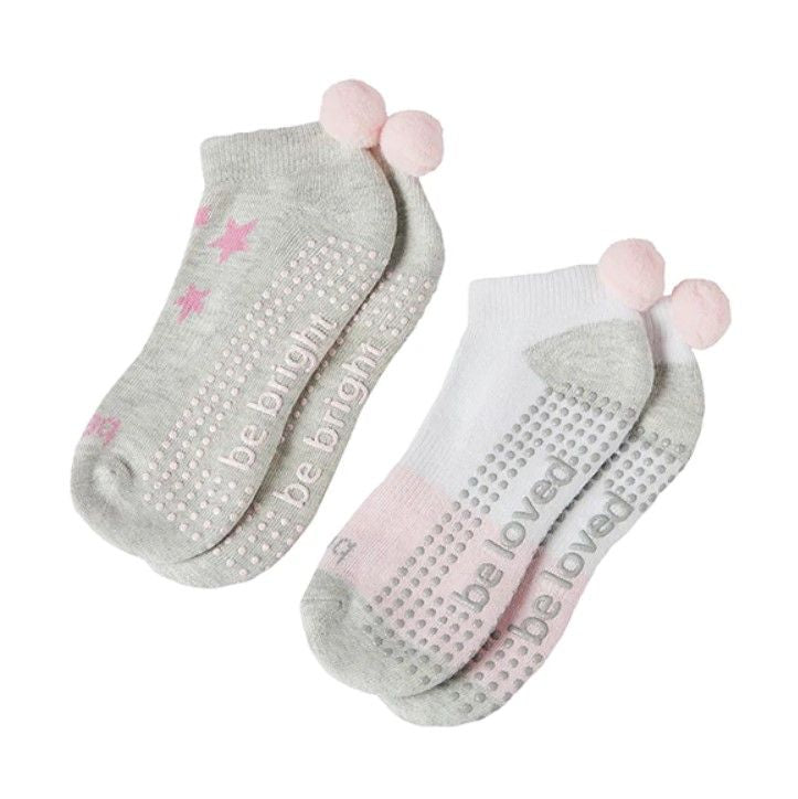 Sticky Be Kids 2 Pack Pom Pom Penelope Grip  Socks 4T-6T