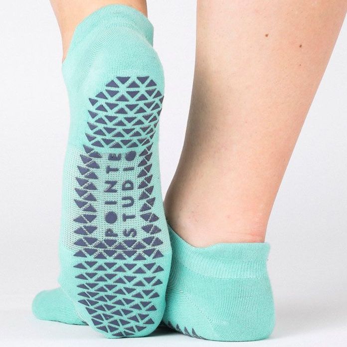 Pom Pom Be Great Grip Socks - Teal Sky (Barre / Pilates) - ShopperBoard