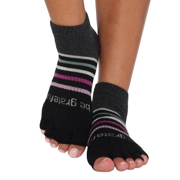 sticky be grateful half toe mystic grip socks