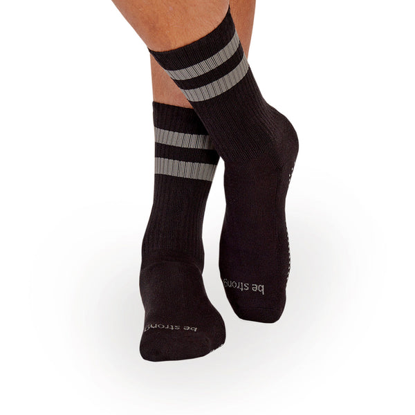 Sticky Be Mens Be Strong - Black Slate Crew Grip Socks