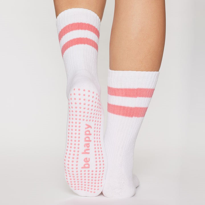 Be Present Melon White Grip Socks - Sticky Be - simplyWORKOUT –  SIMPLYWORKOUT