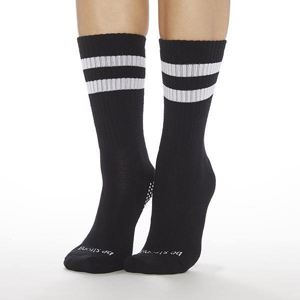 sticky be strong crew black grip socks