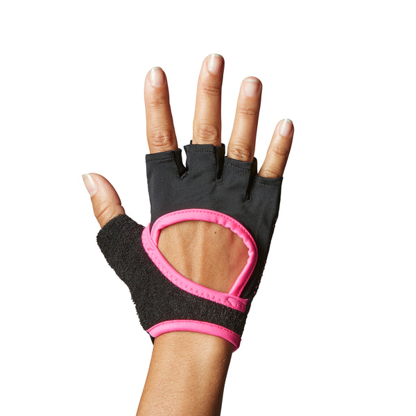 tavi active half finger grip gloves pink