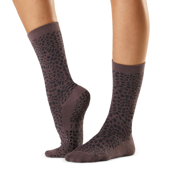 tavi active jess dusk lynx crew grip socks feline