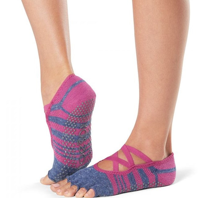 grip Socks women's yoga socks dance sports herringbone car cross with the  same color edging half-finger five-finger socks