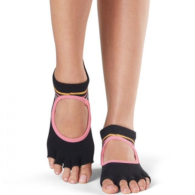 ToeSox Womens 179188 Contrast Bellarina Half Toe Grip Socks Size M