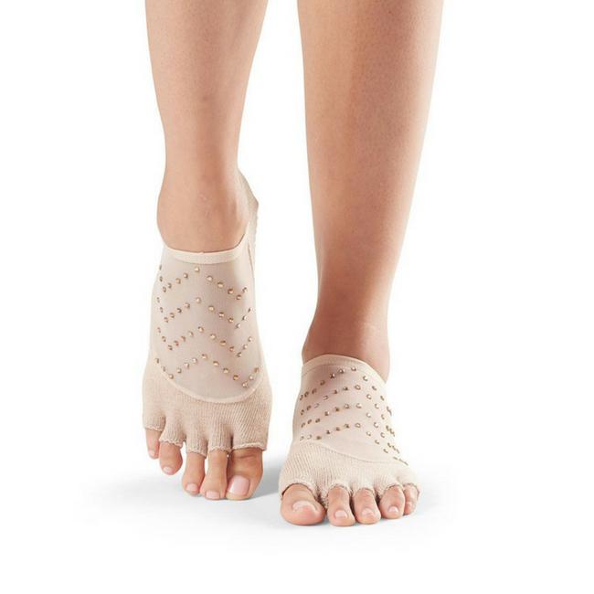 Full Toe Toe Luna in Olive Glam Grip Socks - ToeSox - Mad-HQ